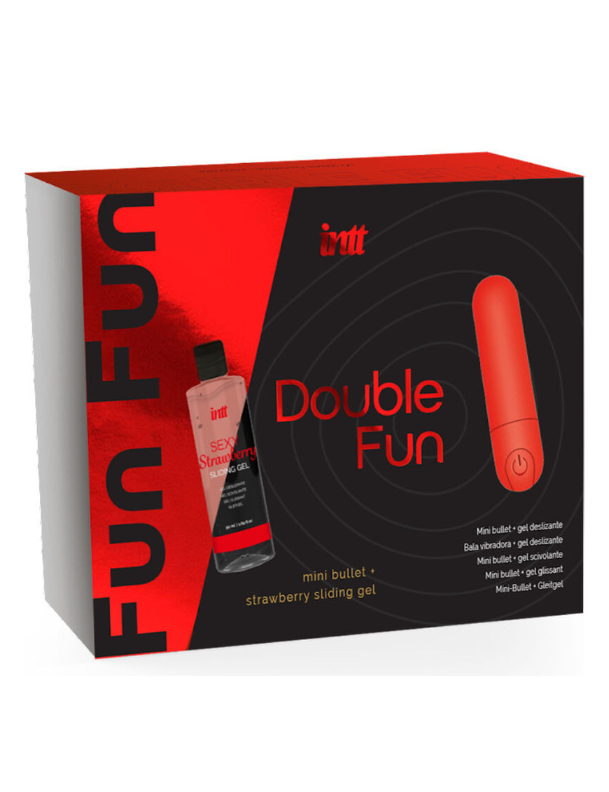 INTT - DOUBLE FUN KIT CON BALA VIBRADORA Y GEL DE MASAJE FRESA