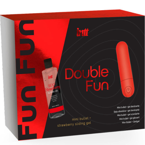 INTT - DOUBLE FUN KIT CON BALA VIBRADORA Y GEL DE MASAJE FRESA