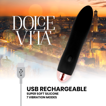 Dolce Vita vibrd Recargable Four Negro 7 Velocidades