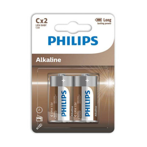 Philips Alkaline Pila C Lr14 Blister*2