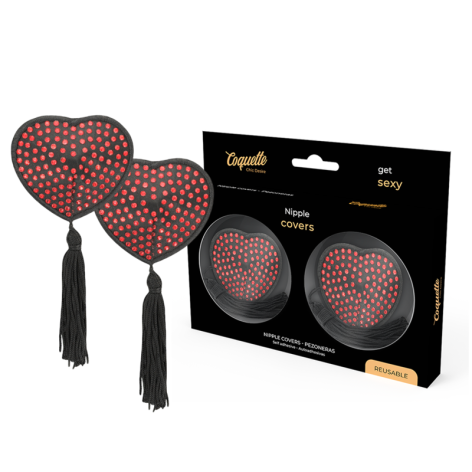 Coquette Chic Desire Cubre Pezones Rojo / Negro