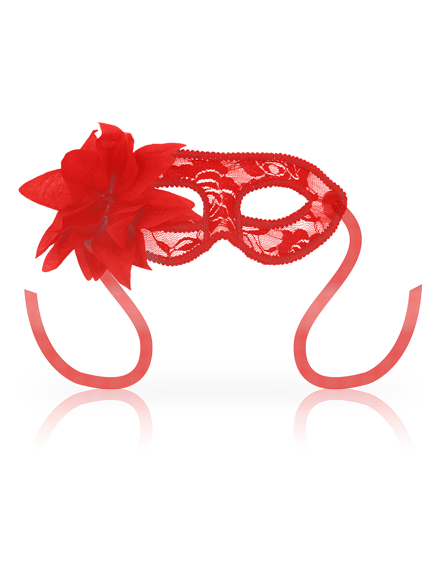 Ohmama Masks Antifaz con Encajes Y Flor - Rojo