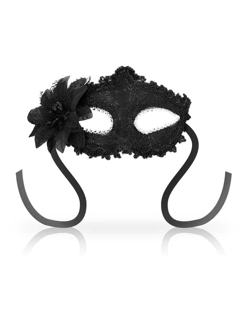 Ohmama Masks Antizaz Estilo Veneciano Flor Lateral -  Negra