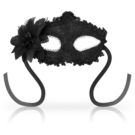 Ohmama Masks Antizaz Estilo Veneciano Flor Lateral -  Negra