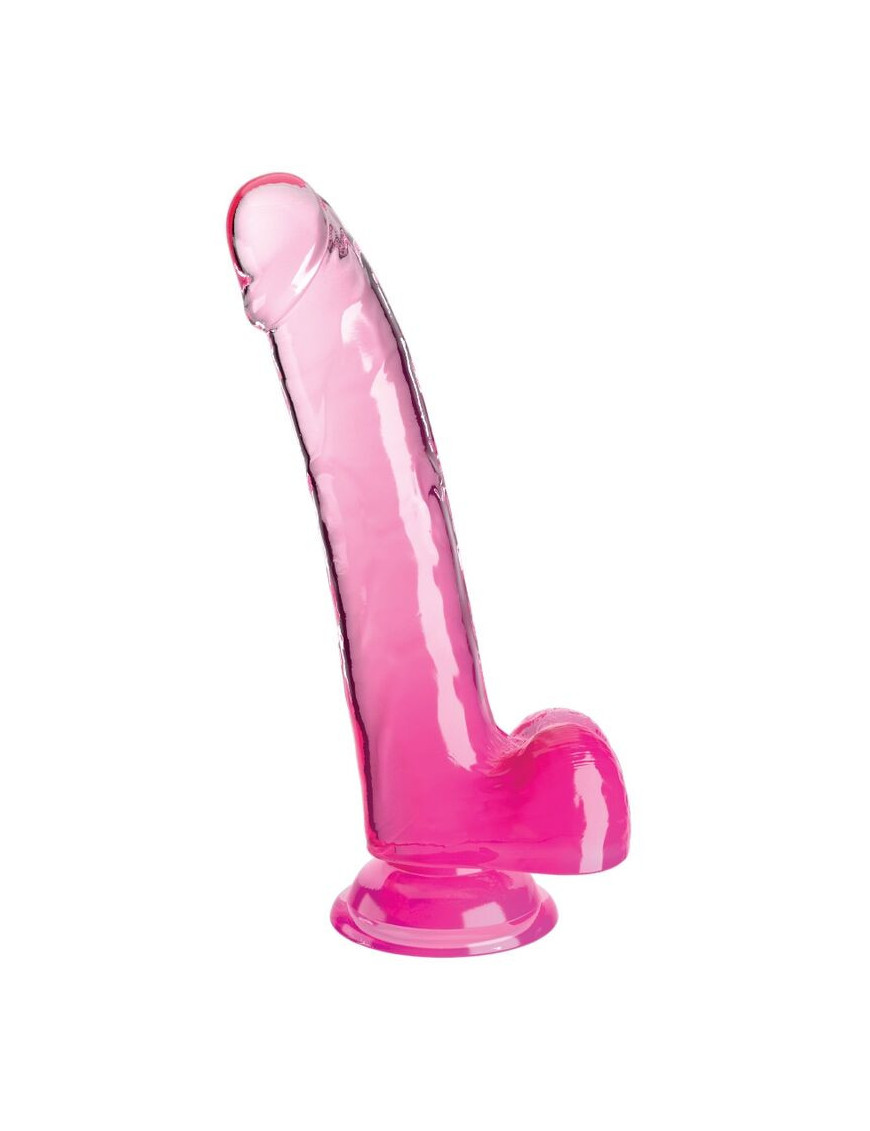 KING COCK CLEAR - DILDO CON TESTICULOS 20.3 CM ROSA