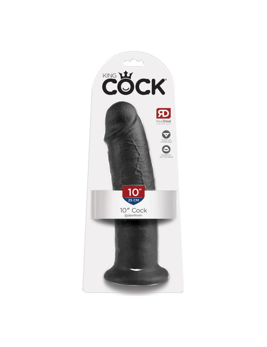 King Cock 10" Pene Negro 25 cm