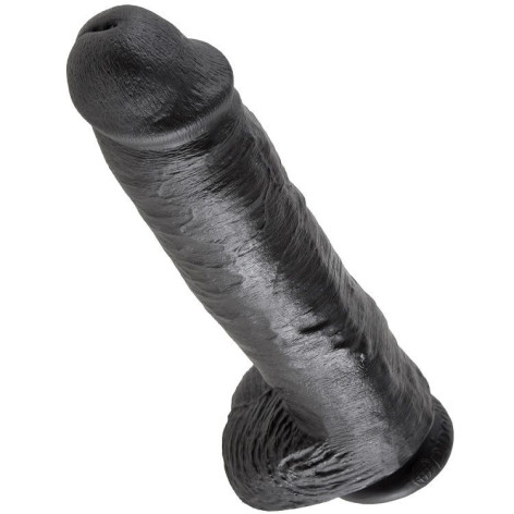 King Cock 11" Pene Realistico Negro 28 cm