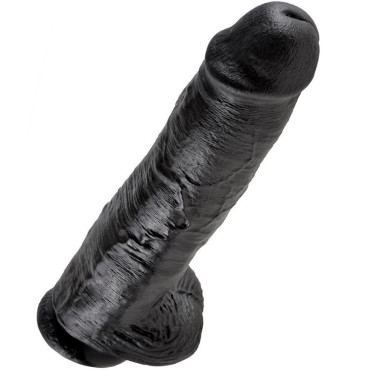 King Cock 11" Pene Realistico Negro 28 cm