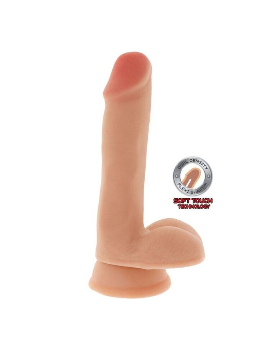 GET REAL - DUAL DENSITY DILDO 17 CM CON TESTICULOS NATURAL